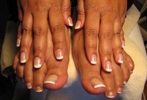 Gel polish manicure and pedicure