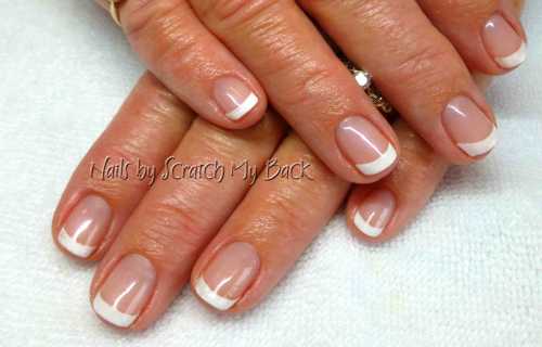 Shellac French Manicure on natural nails.