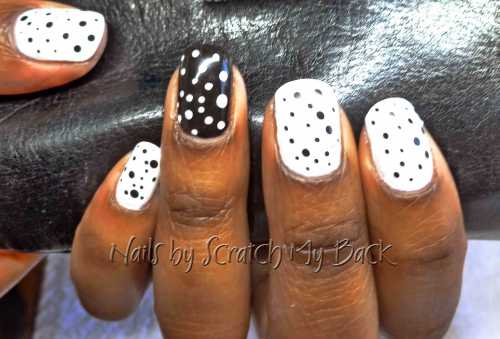Gel overlay with CND Shellac nail art.
