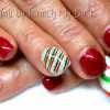 Candy Cane nails in CND Shellac and acrylic paint.